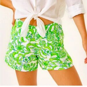 NWT Lilly Pulitzer Lilo Linen Shorts Resort White Daffodil Hill